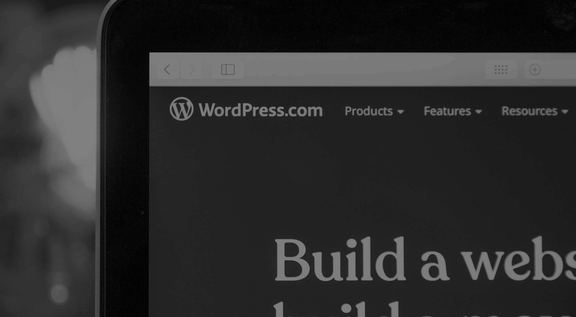 the corner of a website which has the logo wordpress