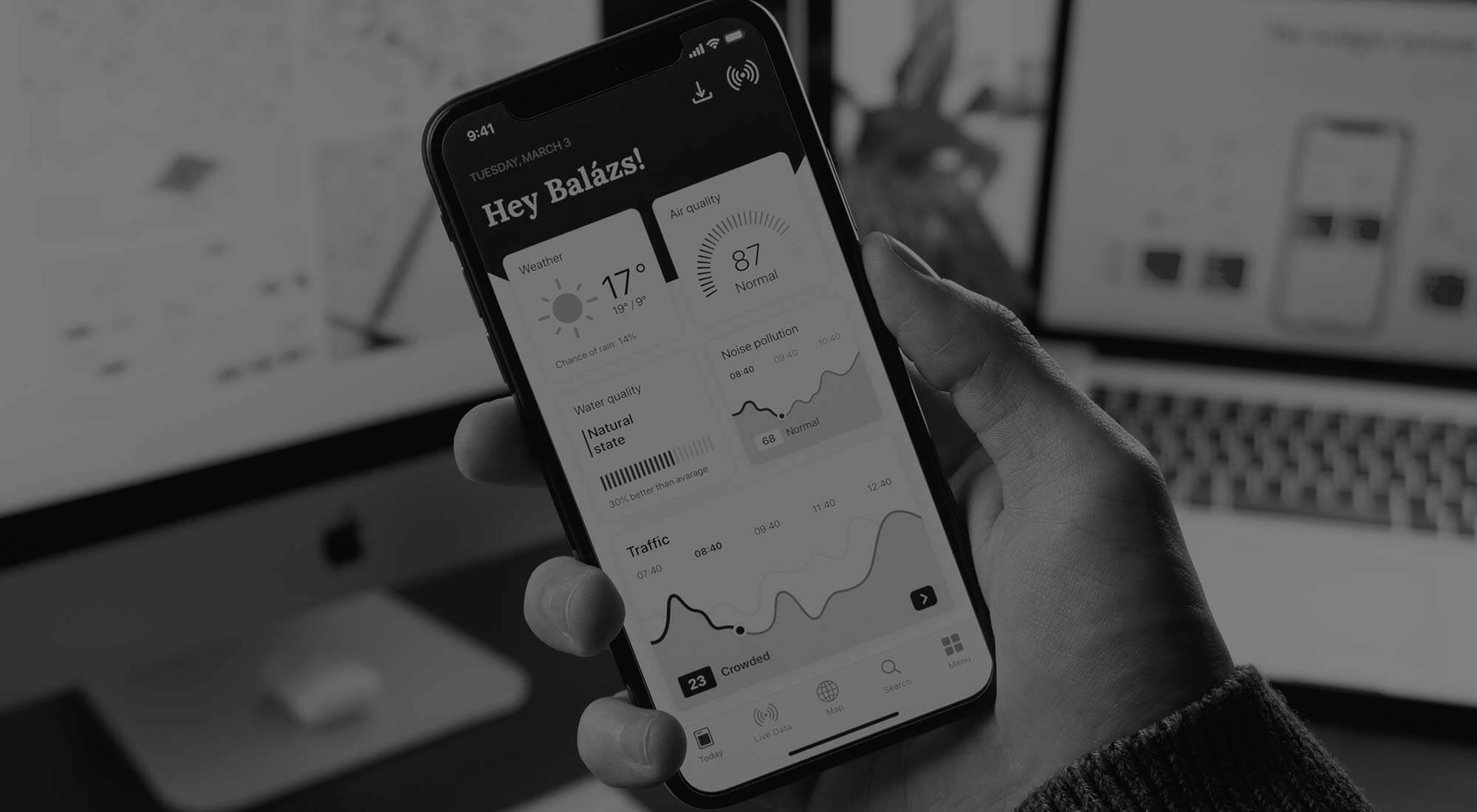 an android mobile phone with data and charts