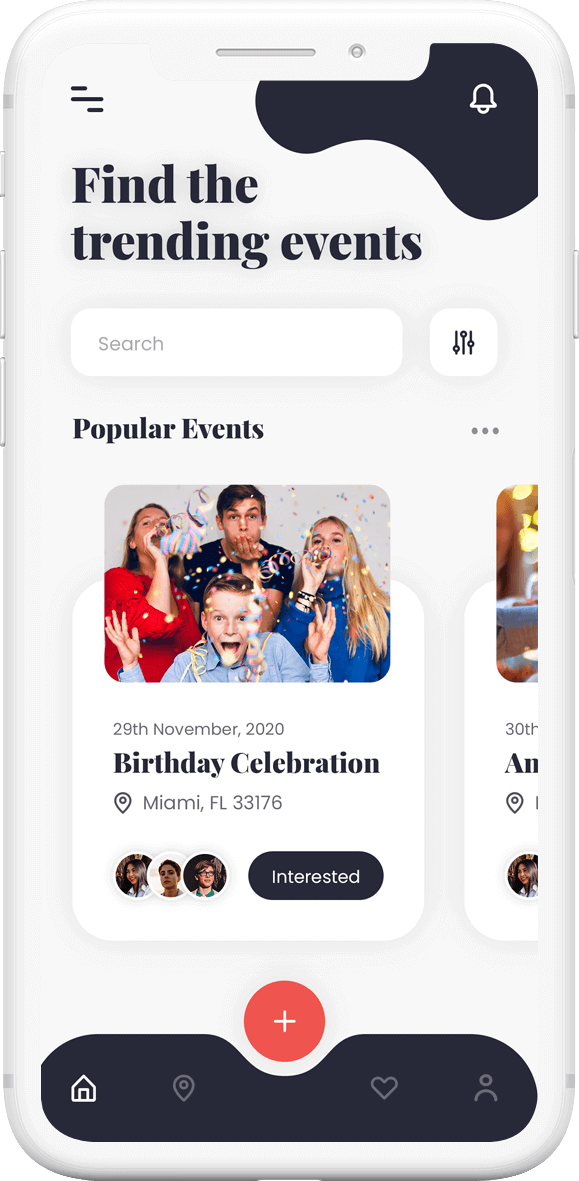 Event management mobile app design