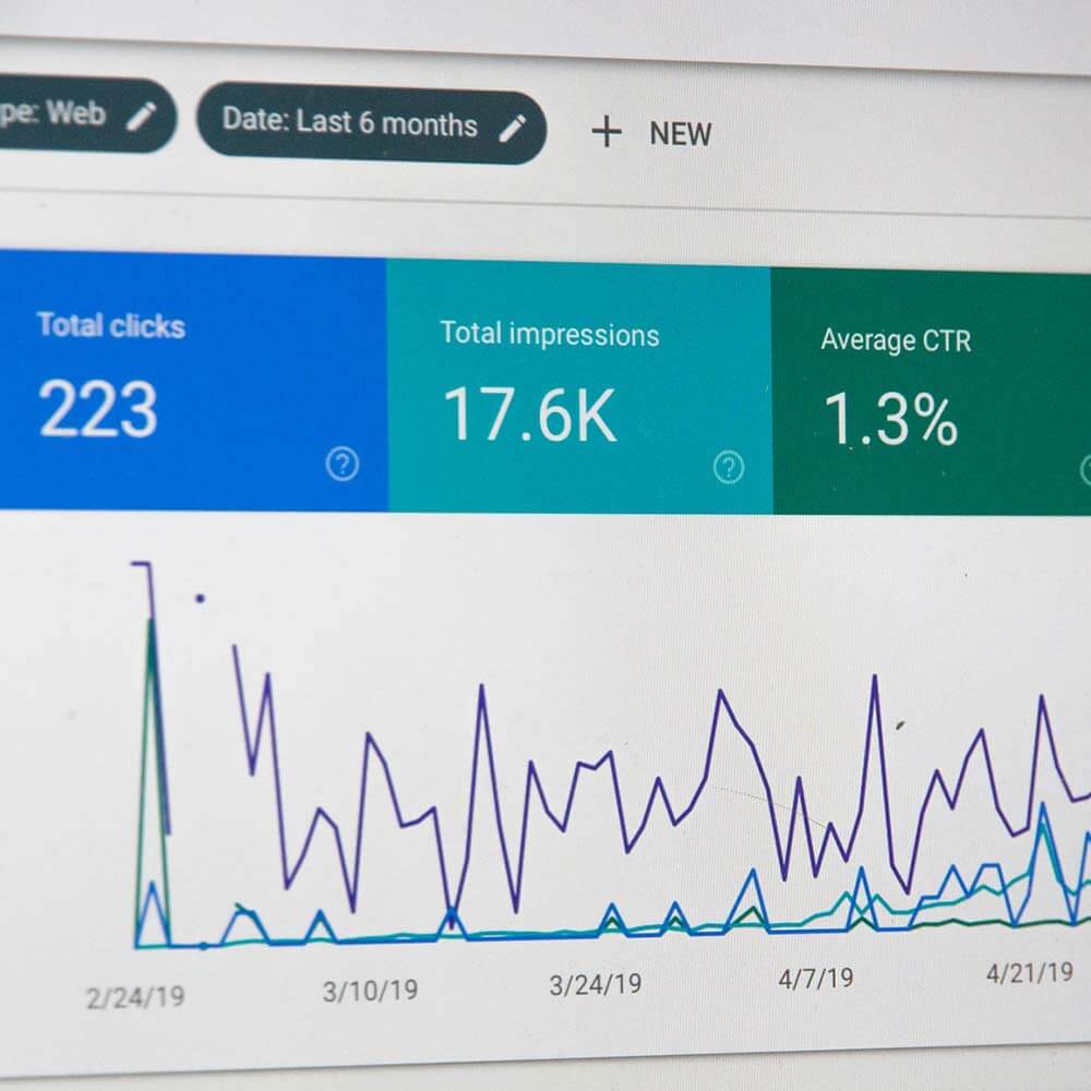 screenshots of google analytics total clicks and conversions