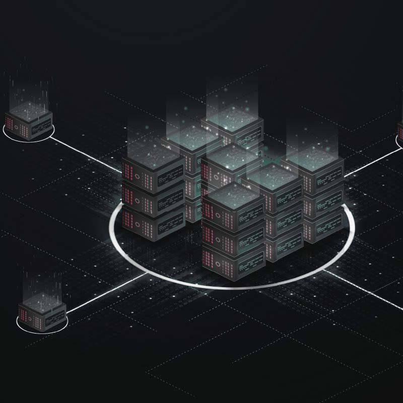 dark image of servers
