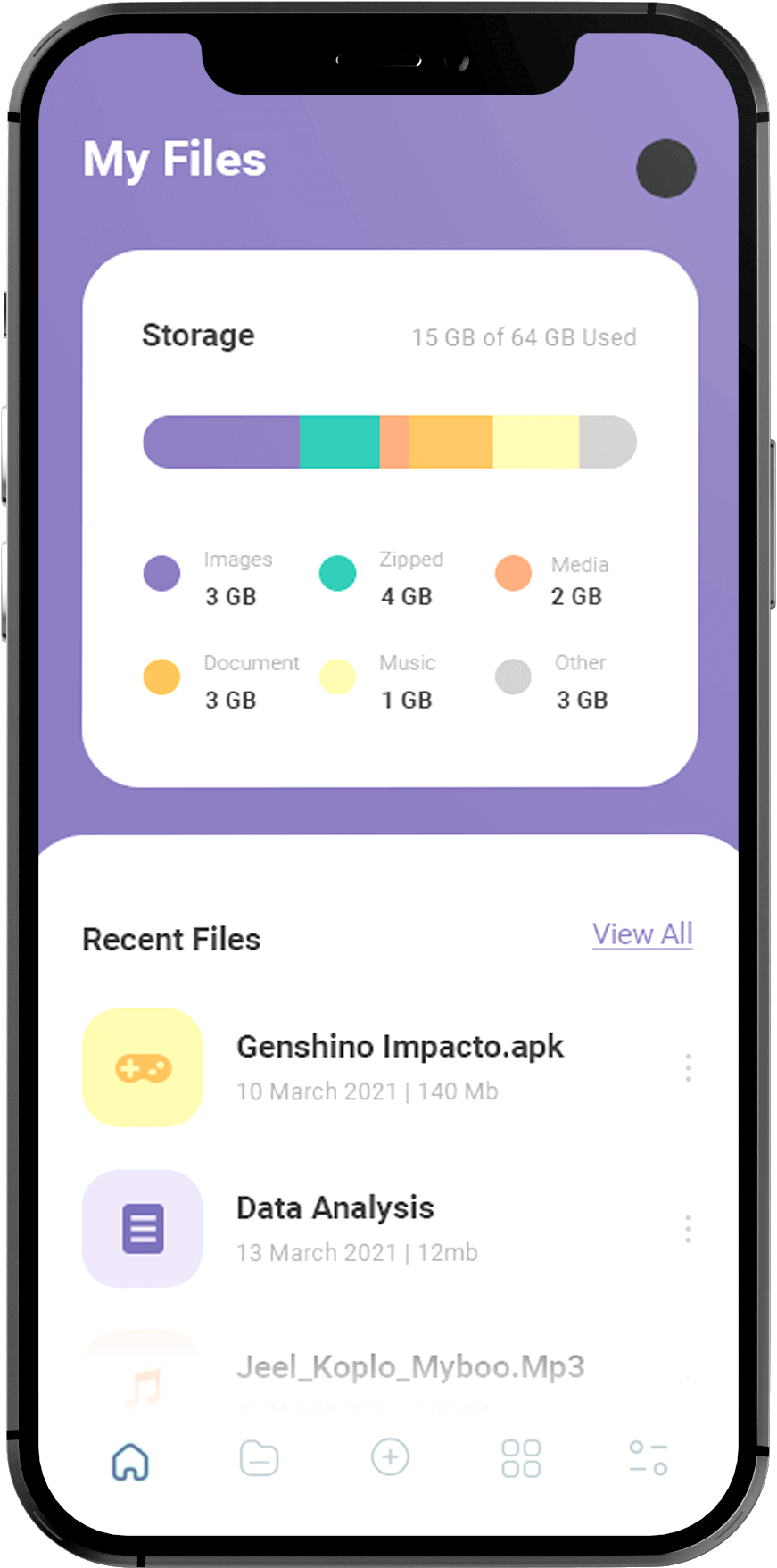 File management app UI
