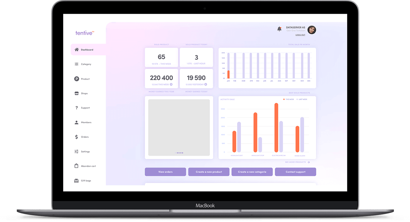 tentive norway software mockup