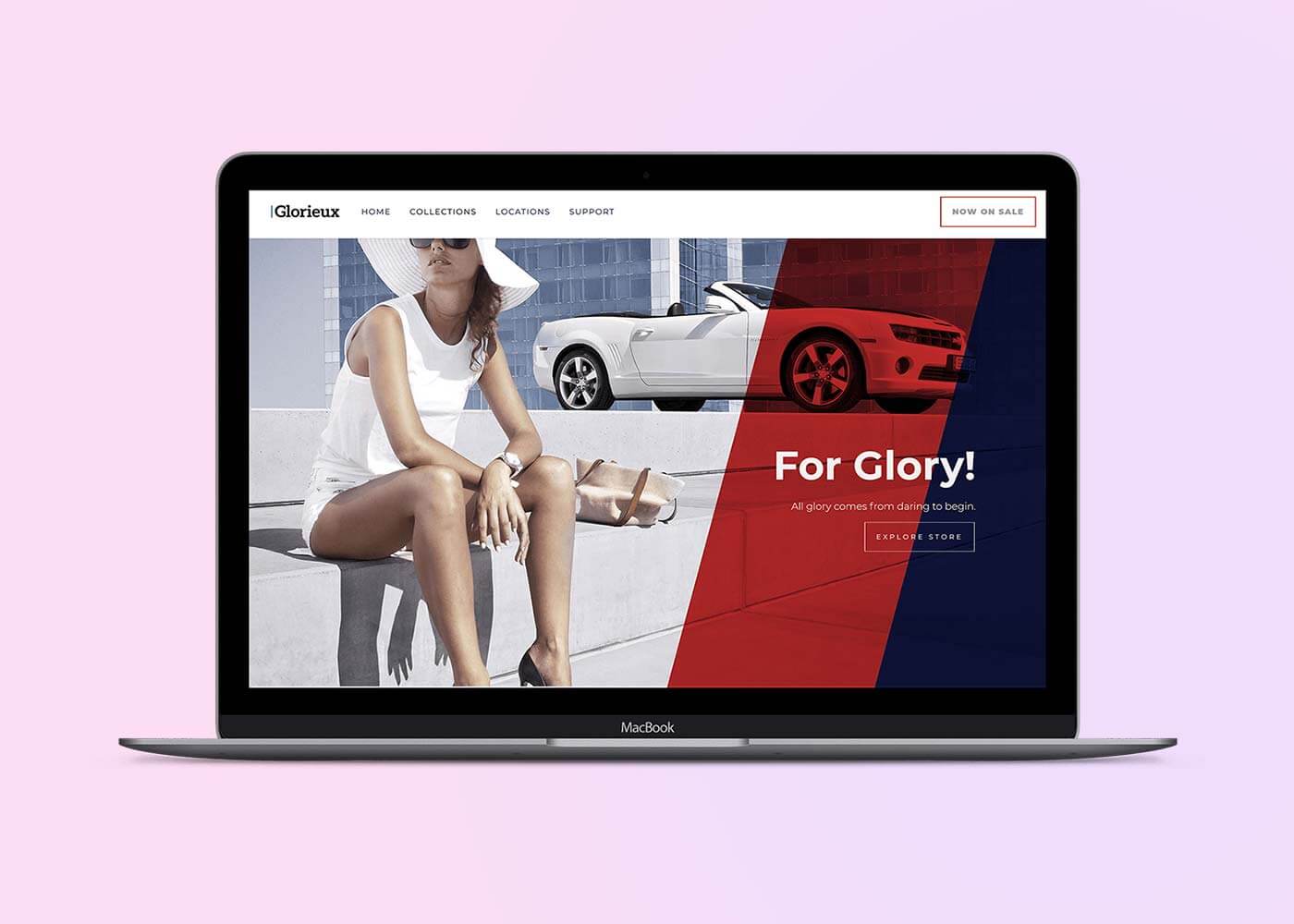 glorieux website mockup