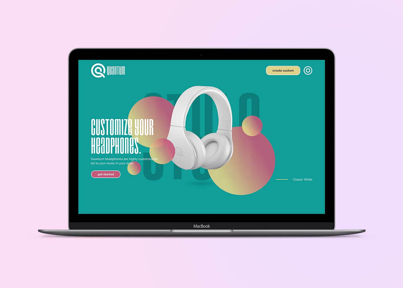 quantum ecommerce website mocup
